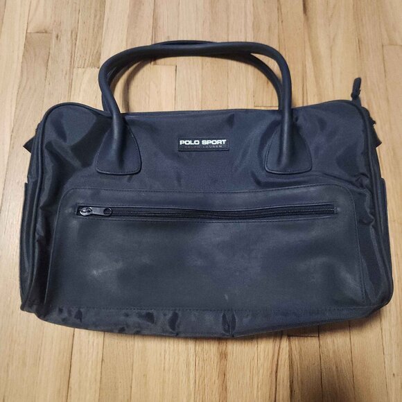 Vintage POLO SPORT Ralph Lauren Navy Blue Briefcase Messenger Computer Bag - Picture 1 of 6
